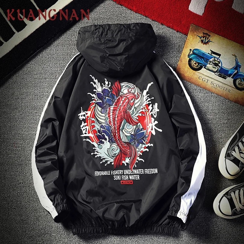 KUANGNAN японская тонкая мужская летняя куртка с капюшоном Солнцезащитная одежда 2019