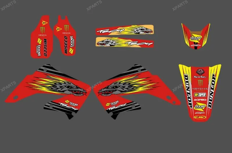 Графические и Фоновые наклейки наборы для Honda CR125 CR250 2002 2003 2004 2005 06 07 08 09 10 11 2012 CR 125