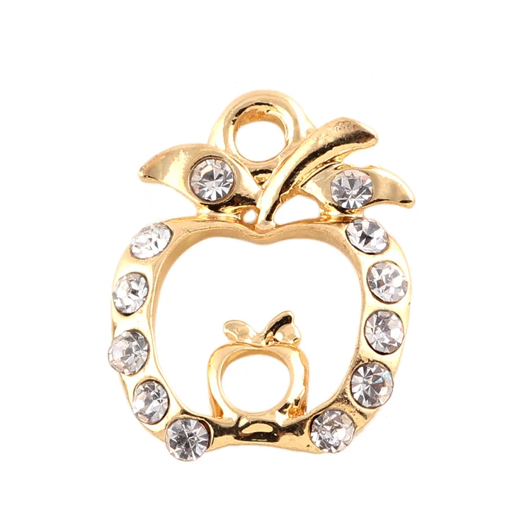 Подвеска в виде яблока с кристаллами фруктами 20 шт./лот|dangle charms|charm charmjewelry making charms |