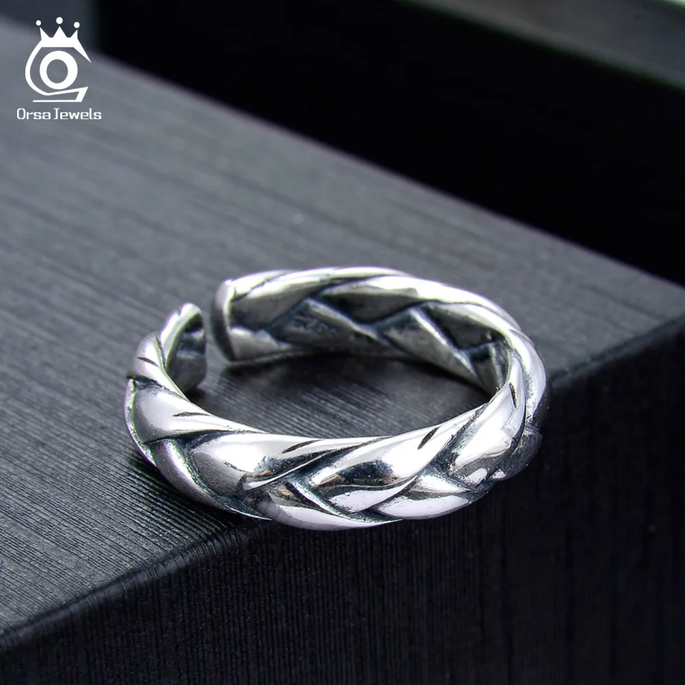 ORSA JEWELS 925 пробы Серебряное женское регулируемое кольцо стекируемые женские серебряные кольца для женщин юбилейное ювелирное изделие SR129