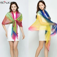 bonjean spring femme silk ice scarves sunscreen beach towel shawl fashion hair scarf comfortable and breathable print scarves