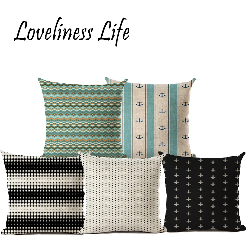 Черно белый чешские Геометрическая белье Подушки Детские Чехлы для подушек дома