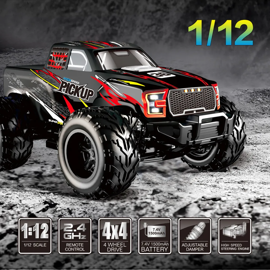 Wltoys Радиоуправляемая машина на радиоуправлении высокая скорость 35 км/ч 2,4G 4WD Радиоуправление led внедорожный 1/12 Diy RC автомобильный комплект MAR20