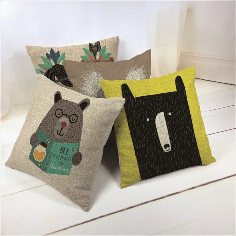 Мультяшные животные наволочка для подушки собака детей декоративные наволочки