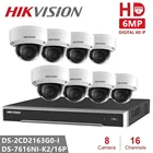 Hikvision комплекты видеонаблюдения комплекты камер безопасности 6MP купольная ip-камера IR Фиксированная купольная сетевая камера CCTV камера POE H.265