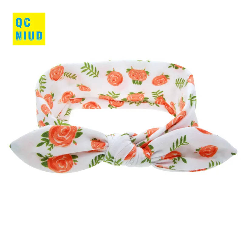 QCNIUD Lovely Newborn Headband Fashion Bunny Ear Kids Girl Bow Elastic Knot Headbands DIY Bowknot Headwear Hair Accessories | Детская