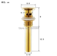 high quality solid brass bathroom lavatory sink push down pop up basin drain with gold finish bathroom parts faucet accessories