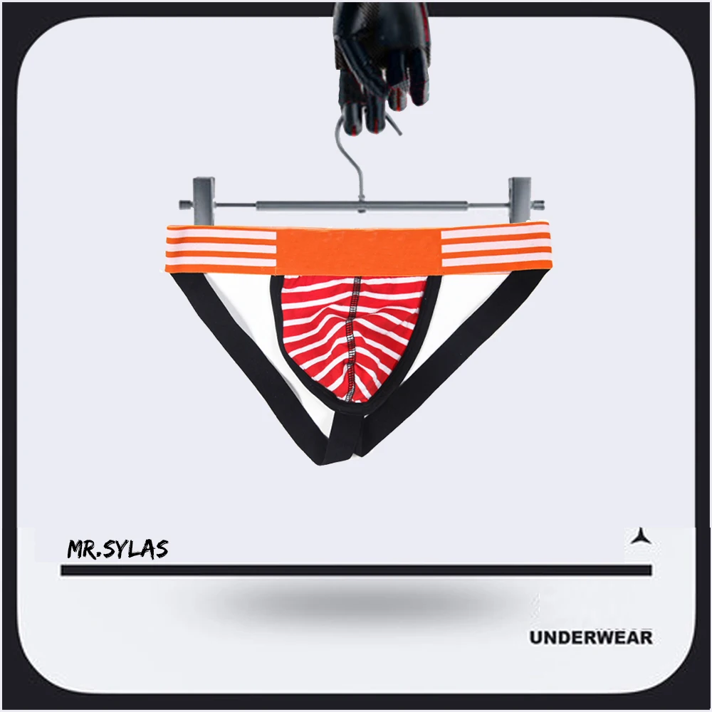 Sexy Men Striped Underwear Jockstraps Cotton Jocks Bikini G-strings Thong String Male Panties Gay |