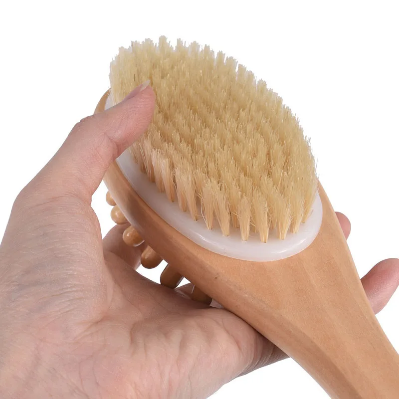 Щетка для ванны с длинной ручкой и лотосом двусторонняя Массажная щетка двойного