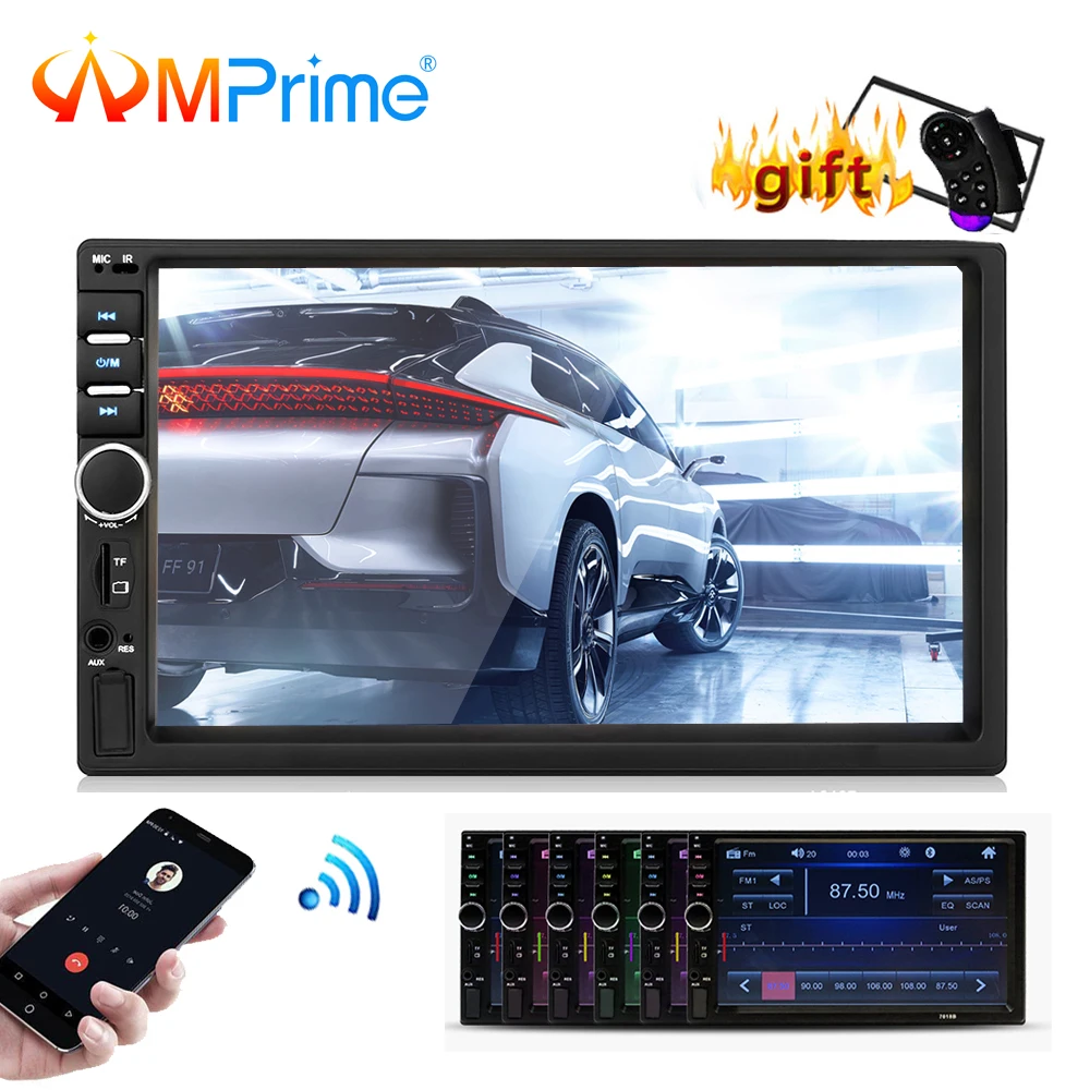 AMPrime Авторадио 2din 7 &quotавтомобильный мультимидио плеер Bluetooth Mirrorlink автомобильный