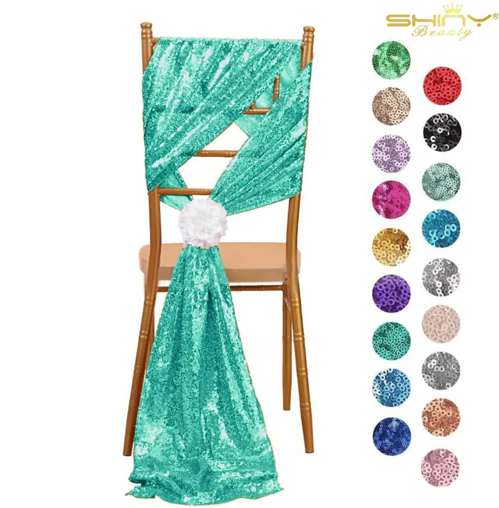 Блестящая Красота 30*275 см длинный Чехол для стула свадебного decoration-C0307 | Дом и сад