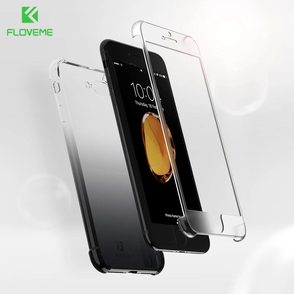 Kisscase 360 Защита Градиент Blue Ray чехол для iphone 8 7 6S 6 Plus Чехол анти Knock Обложка iPhone