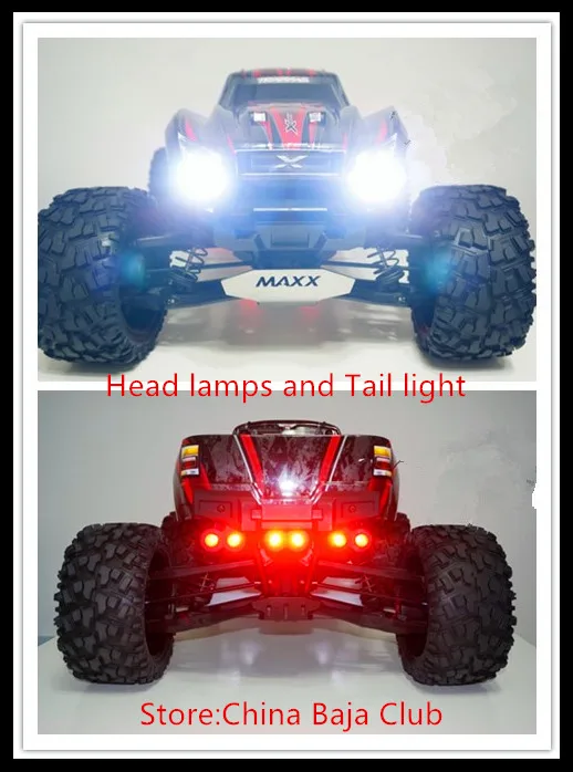 RC Parts,TRAXXAS X-MAXX LED Headlamps Taillight Set Including head light bracket and switch