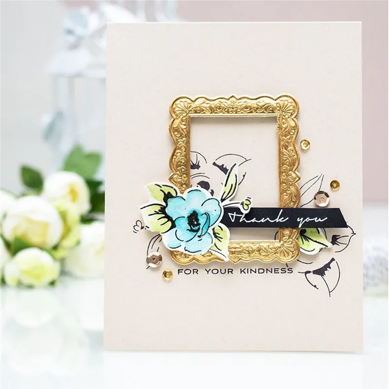 GJCrafts Flower Dies Clear Stamps and for Scrapbooking Photo Album Paper Crafts Die Cuts Card Making Stamp Sets | Дом и сад