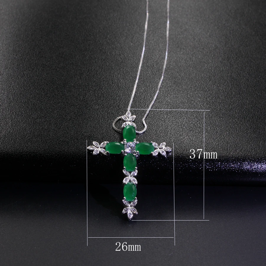 Подвеска крестообразной формы с фианитом Женская Модная бижутерия в подарок