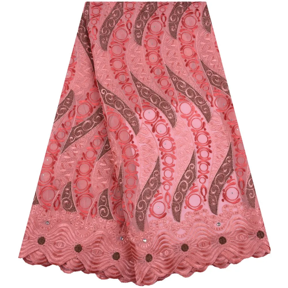 

Африканская швейцарская вуаль кружевная ткань высокого качества персиковая швейцарская вуаль кружева в Швейцарии африканская сухая 100% хл...