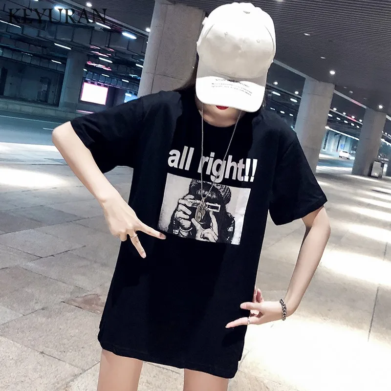 Boyfriend Harajuku негабаритная футболка хлопковая Футболка с принтом и коротким рукавом