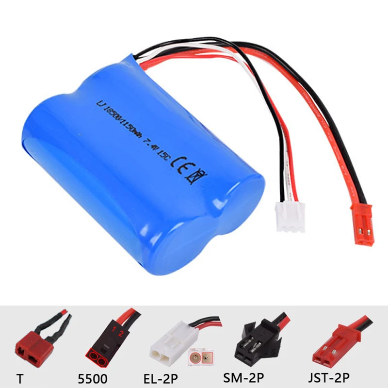 Литий ионный Аккумулятор 7 4 в 1150 мАч 15C 18500 RC HQ827 823 871 T10 T11 T34 детская вилка для