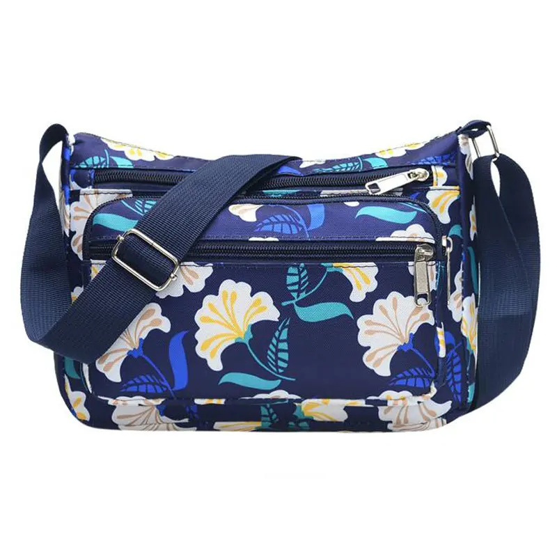 Твердые Узорчатая Ткань Сумка водонепроницаемая нейлоновая на молнии за