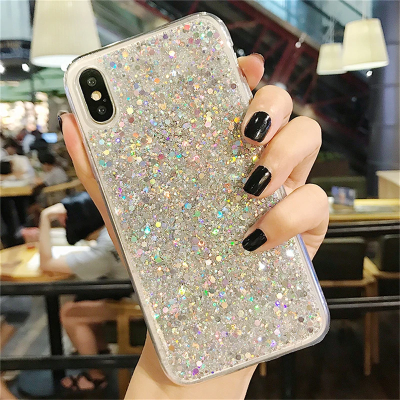 ELETEIL блеск Чехол для iPhone X XR 8 7 6 6s плюс XS силиконовый Вернуться ТПУ чехлы мобильных
