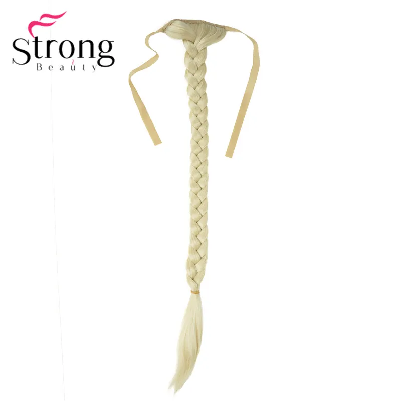StrongBeauty, блонд, длинный рыбий хвост, коса, конский хвост, наращивание, синтетический зажим, шиньон, цвет на выбор