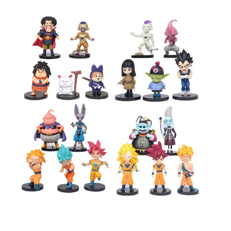20 шт./лот Dragon Ball Z фигурка игрушки Сон Гоку Vetega Majin Buu Freeza Beerus Whis Mark Karin Gotenks Коллекция