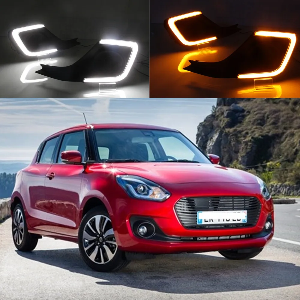 Автомобильная мигающая 1 пара ДХО для Suzuki Swift 2018 2019 дневные ходовые огни Дневные