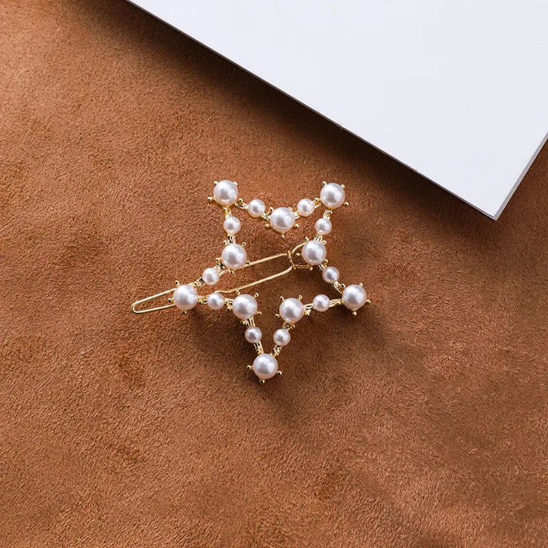 5 Style New Fashion princess Crystal Pearl Hair Clip Metal Hairclip Elegant Barrette Pins Styling Tool Clips J11 | Красота и здоровье