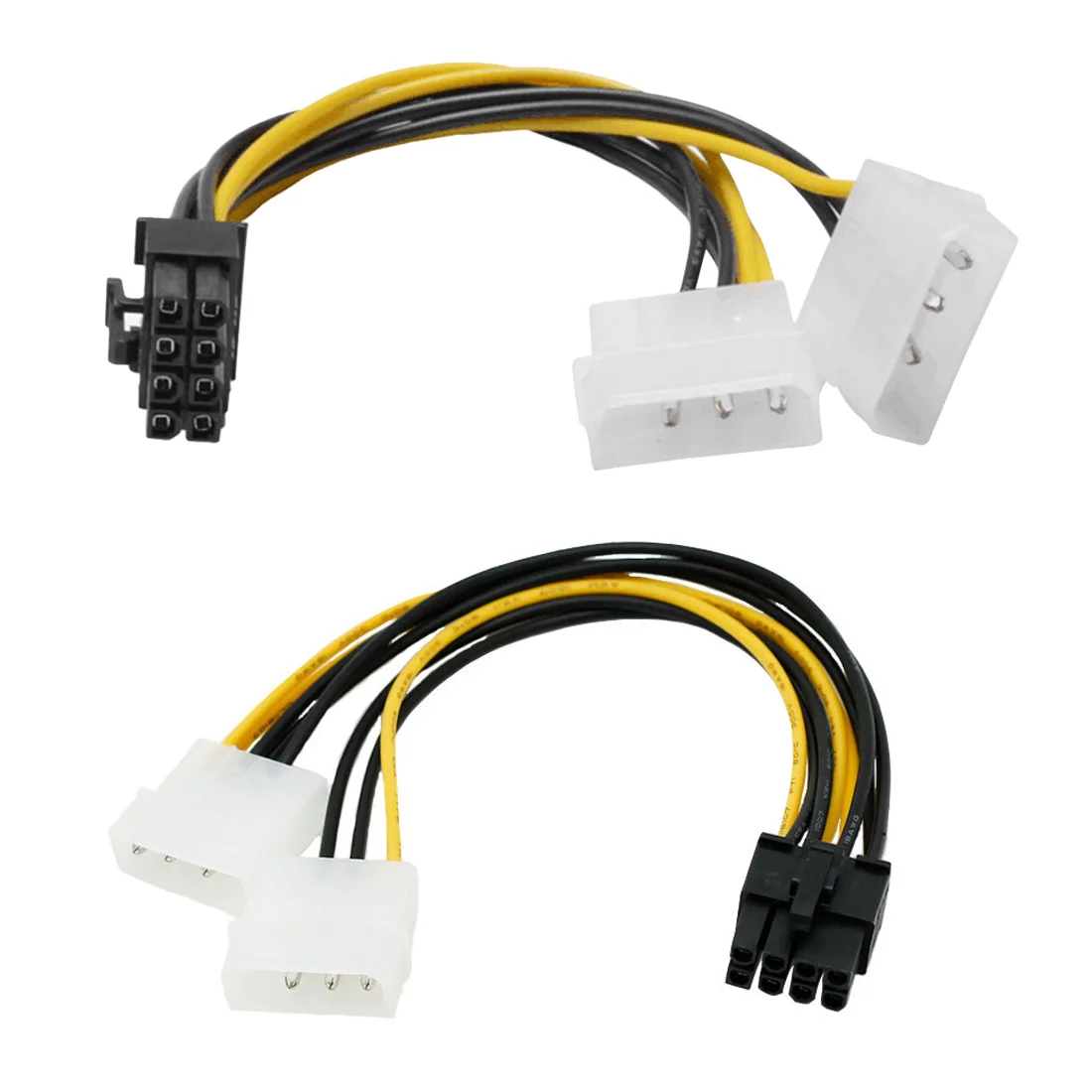 6 дюймов 2 x Molex 4 pin к 8 контактный PCI Express Видеокарта Pci e ATX PSU кабель преобразователя