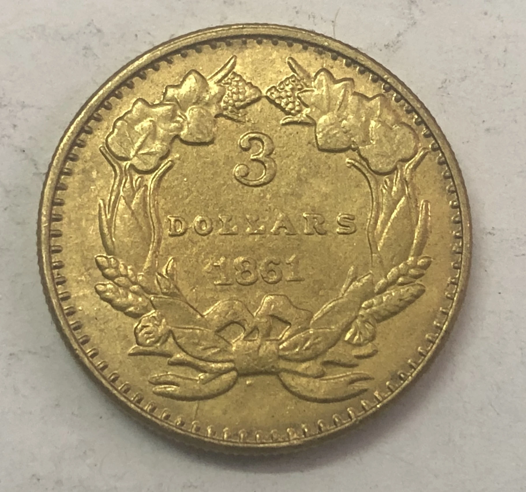 (1861 1862 1863 1864 1865) 3 доллара США|Безвалютные монеты| |