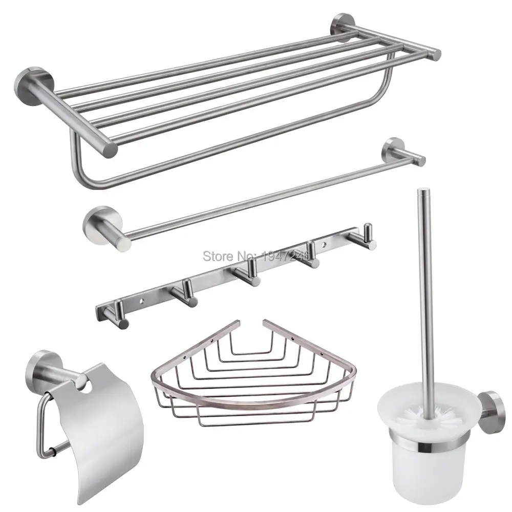 

Factory Direct 100% Solid Stainless Steel Modern Style Wall Mounted Bathroom Hardware Accessories Bathroom Vessel Set