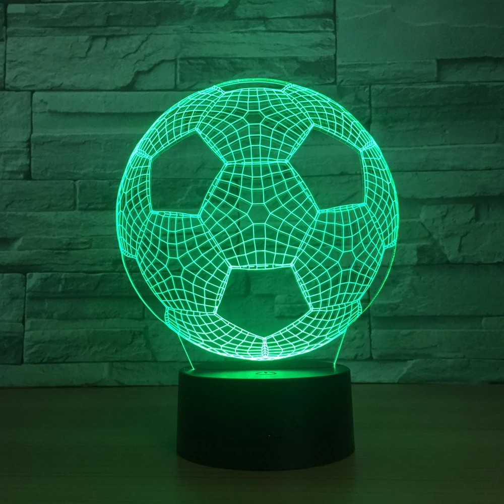 Новый Bluetooth плеер 2 в 1 с ночной подсветкой 3D ночник форме футбольного мяча