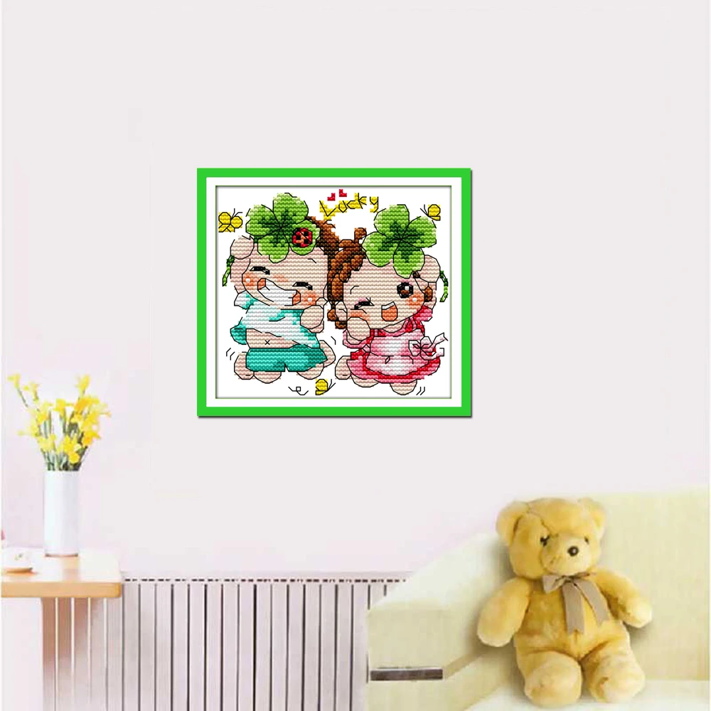 Счастливый Набор для вышивания крестиком из мультфильма 11CT точная ручная