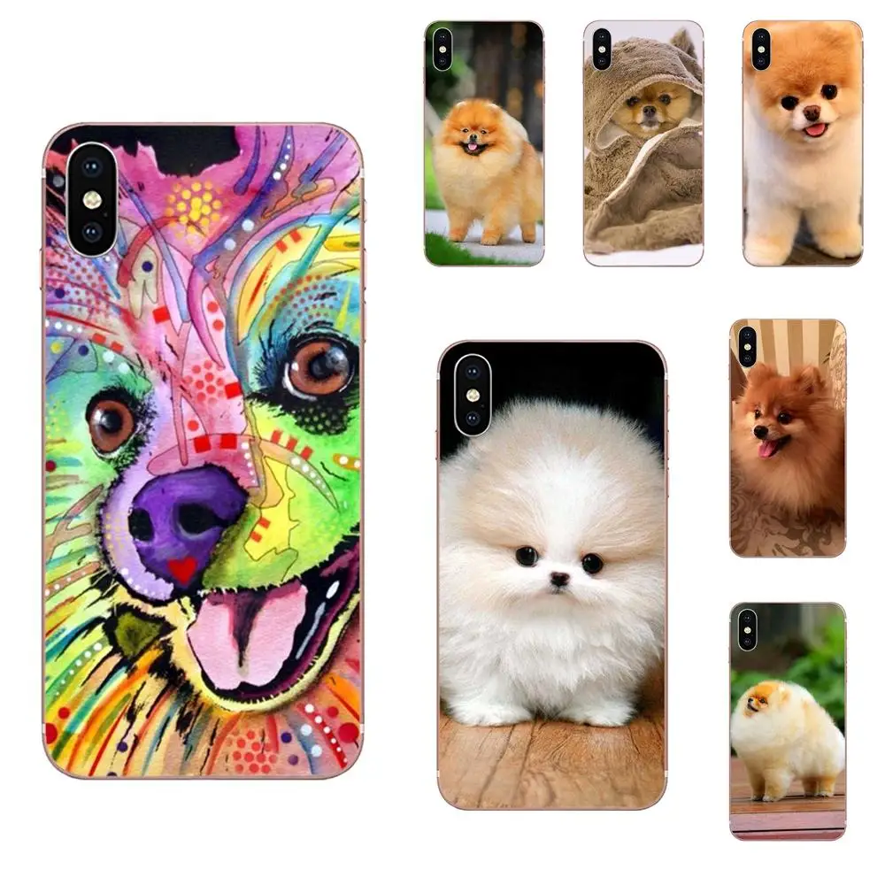 Для Apple iPhone 4 4S 5 5C 5S SE 6 6S 7 8 Plus X XS Max XR мягкие чехлы из ТПУ для телефона Pomeranian Puppy Dog