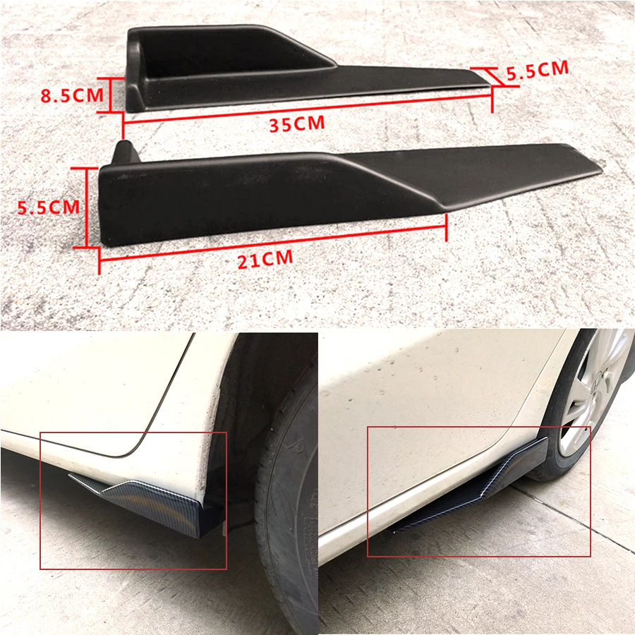 2 шт. Универсальная автомобильная боковая юбка рокерские разветвители крылья
