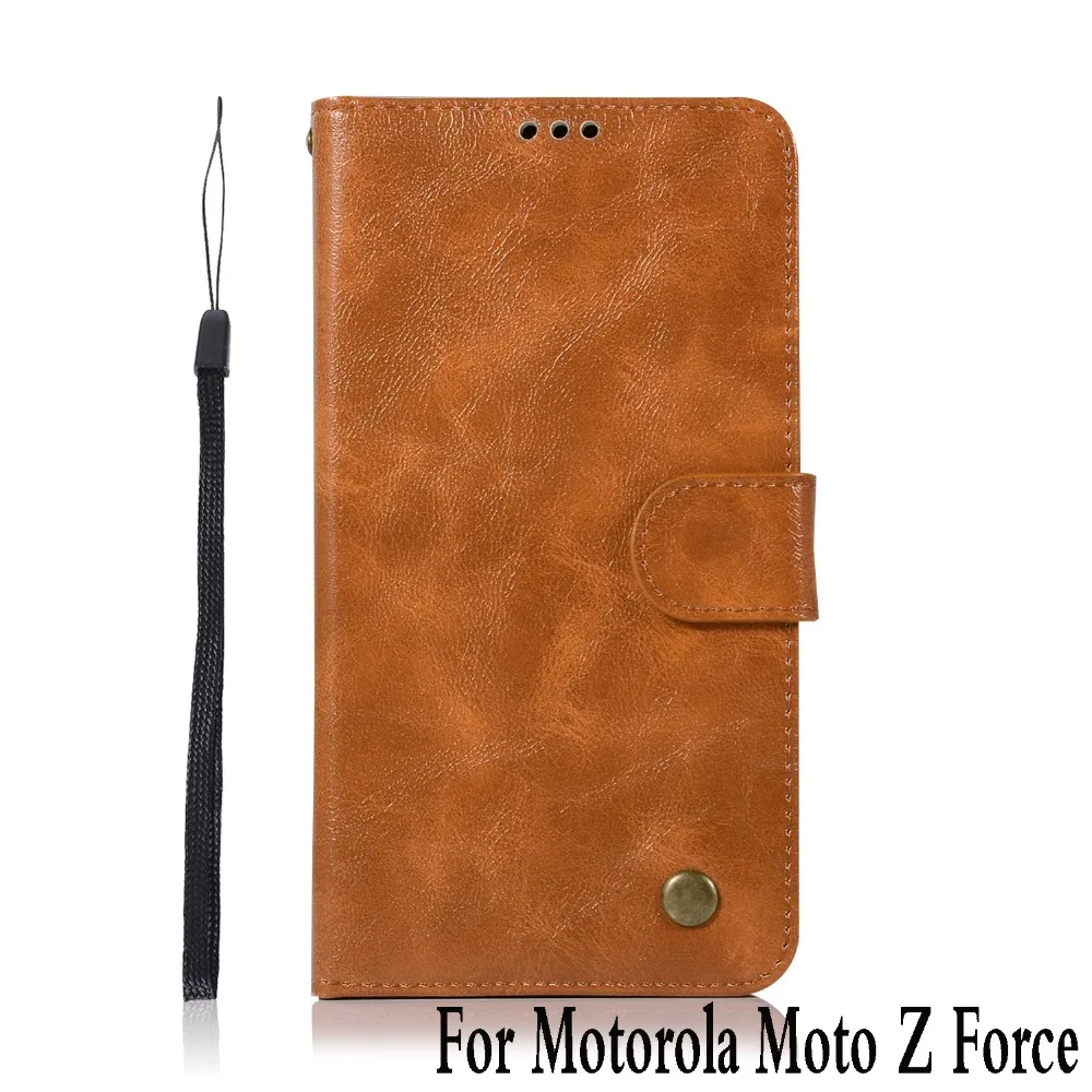 Чехол для Motorola Moto Z Force кожа силиконовые Винтаж Стенд Флип Подлинная чехол