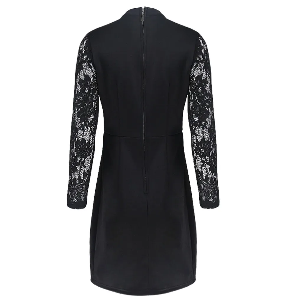 2019 fashion trend high-quality hot women models Women's Sexy Solid Hollow Out Multicolor Lace Dress V-neck summer dress | Женская