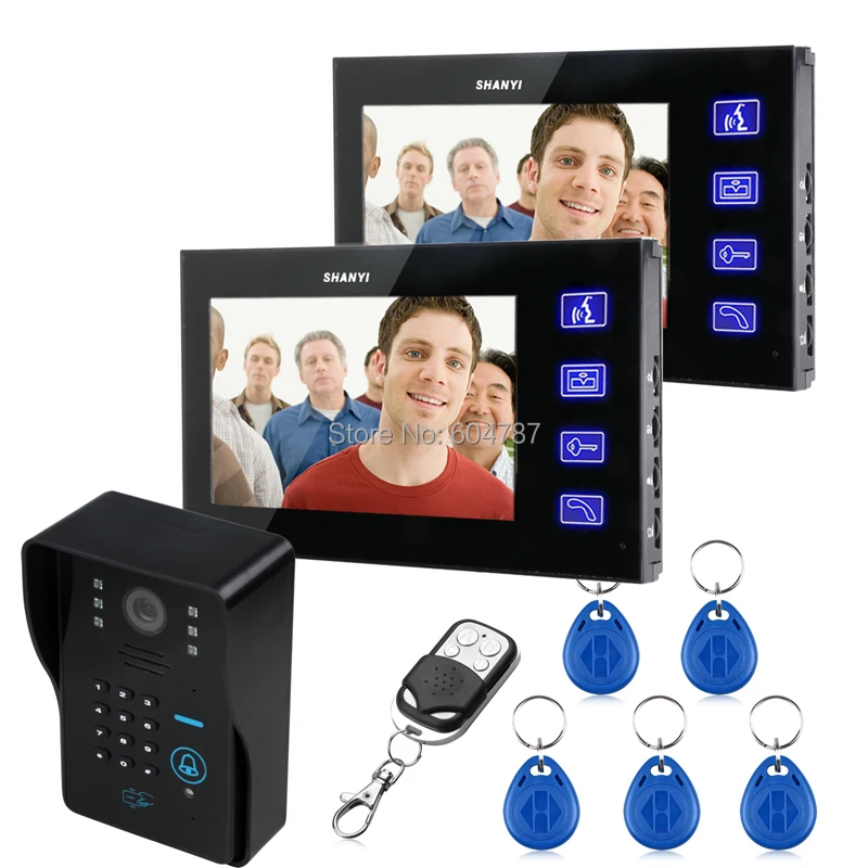 7 &quotЖК видео телефон двери колокольчики брелоки для домофона ИК Камера Код