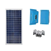 solar kit solar panel 20w 18v portable 12v battery solar charge controller 10a 12v24v pwm z bracket mounts caravan motorhome