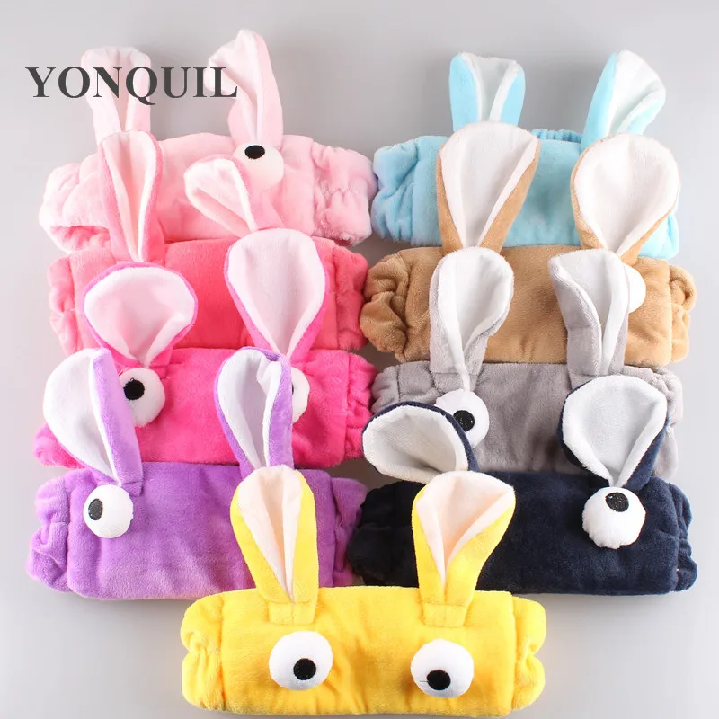 Cute Turban Korean Big Eyes Gargle Bath headband Face washing Hairbands SPA Make up Elastic soft Headbands with ears 12pcs/lot |