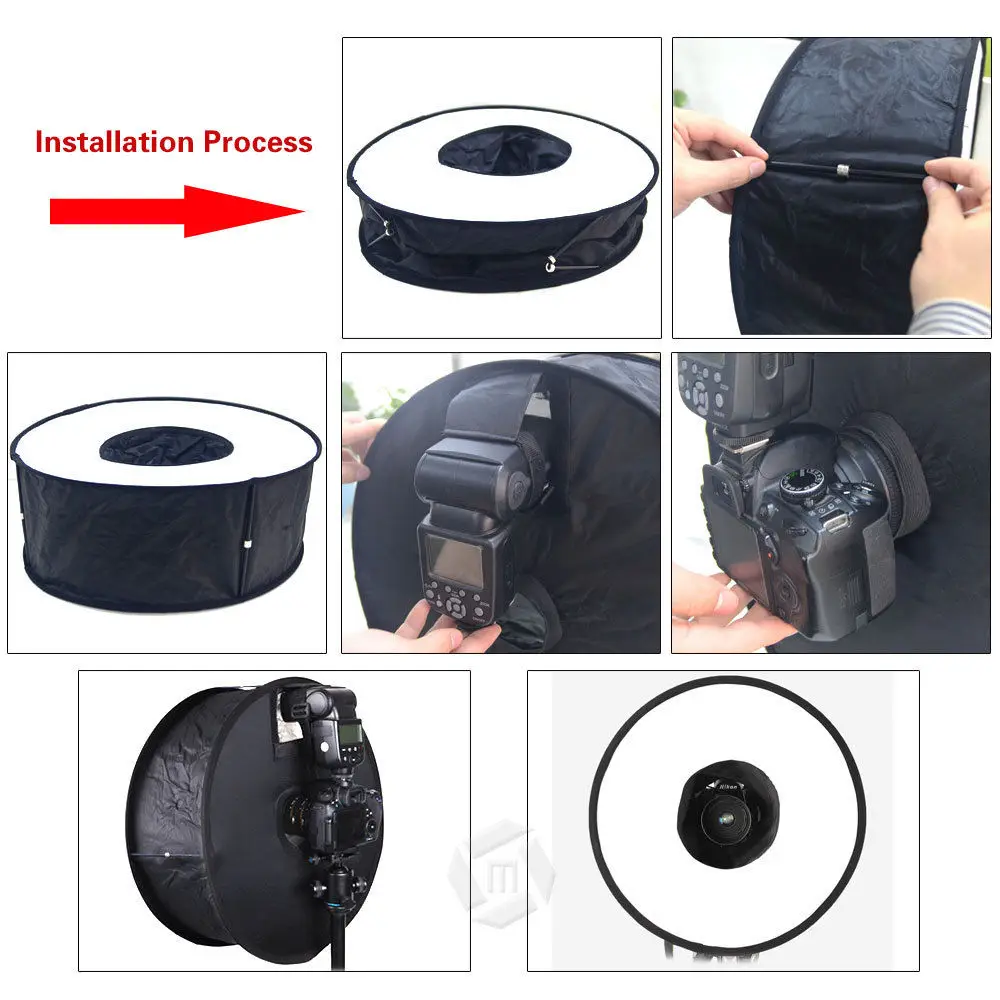 Рассеиватель для вспышки камеры по всему миру 45 см легко складывается кольцо