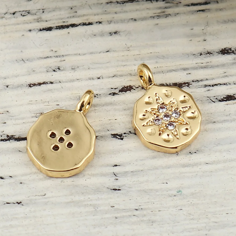 DoreenBeads медные Подвески подвески круглые золотые бриллианты для изготовления