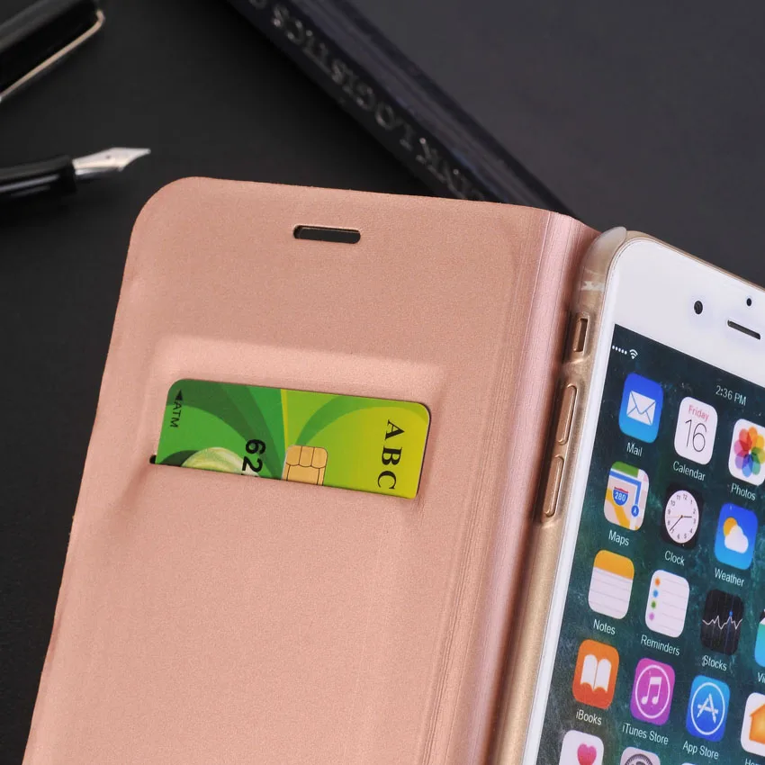 Кожаный чехол-бумажник с откидной крышкой для Apple iPhone 7 Plus 8 iPhone7 plus iPhone8 iohone i-Phone
