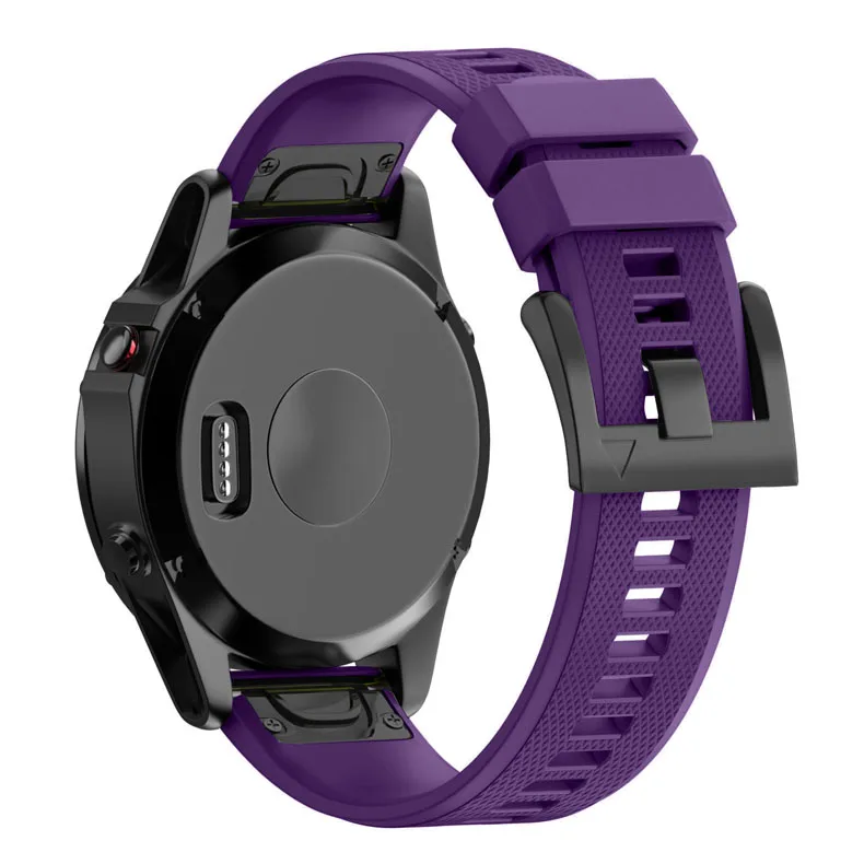 Purple 26 22 20 мм Quick Release Easy Fit Силиконовый ремешок для наручных часов Garmin Fenix 5X Plus/Fenix 5 Plus/Fenix 5S Plus - Color: Purple