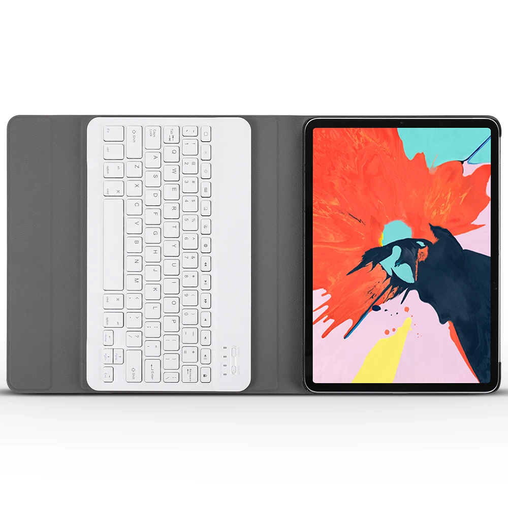 Кожаный чехол для iPad Pro 11 со съемной беспроводной Bluetooth клавиатурой и