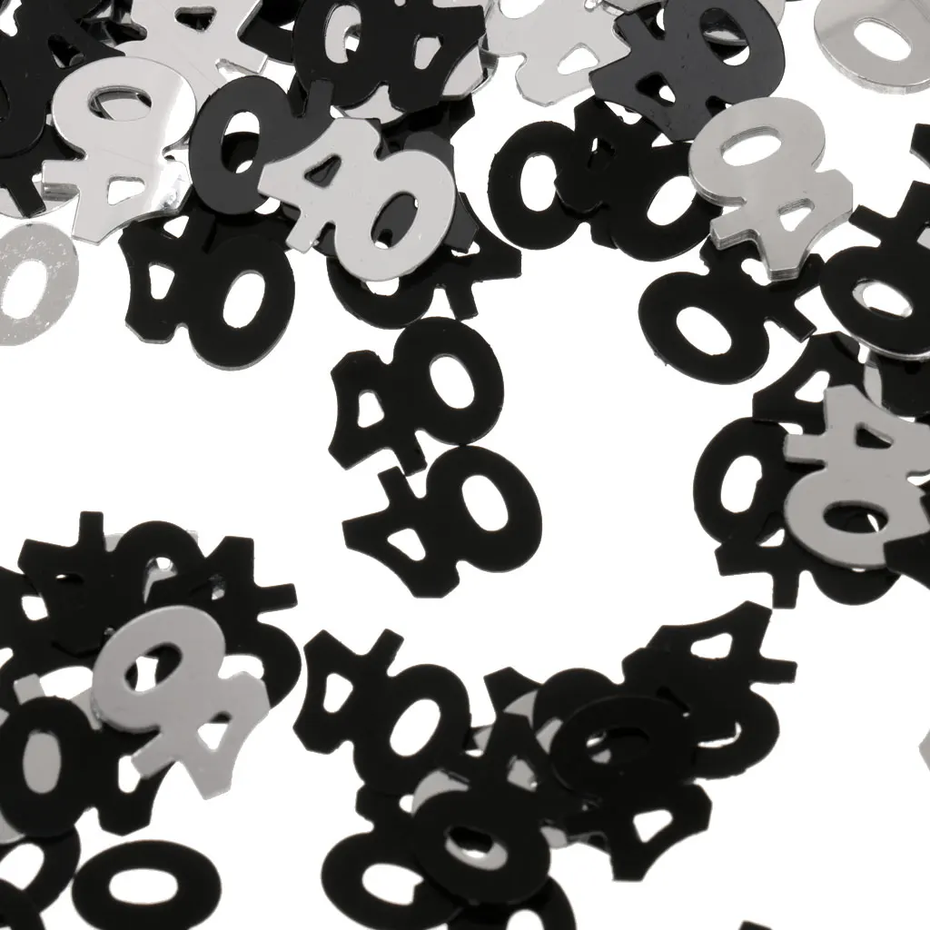 40th веху вечерние Украшение стола конфетти брызги 40 лет на день рождения|Флажки