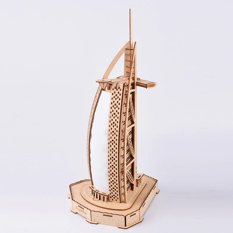 Dubai Sailing Hotel Burj Al Arab Дубай отель парус 3D деревянная модель головоломка лазерная резка головоломки игрушки фигурка Строительная модель для домашнего декора - Цвет: Dubai Sailing Hotel