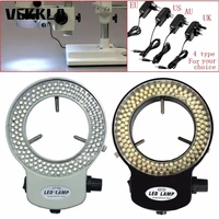 adjustable 144 led durable ring light lamp backlight illuminator for industry stereo microscope camera magnifier ac 100240v
