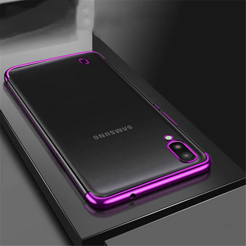 Фиолетовый Мягкий чехол из ТПУ для samsung Galaxy A50 A30, чехол для samsung A10 A20 A40 A70, силиконовый роскошный чехол с покрытием для Galaxy A7, чехол - Цвет: Фиолетовый