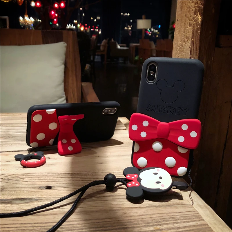 Чехол для iPhone 11 pro max мягкий силиконовый чехол XS Max мультяшный ip XR 7/8 plus 6 6S бант